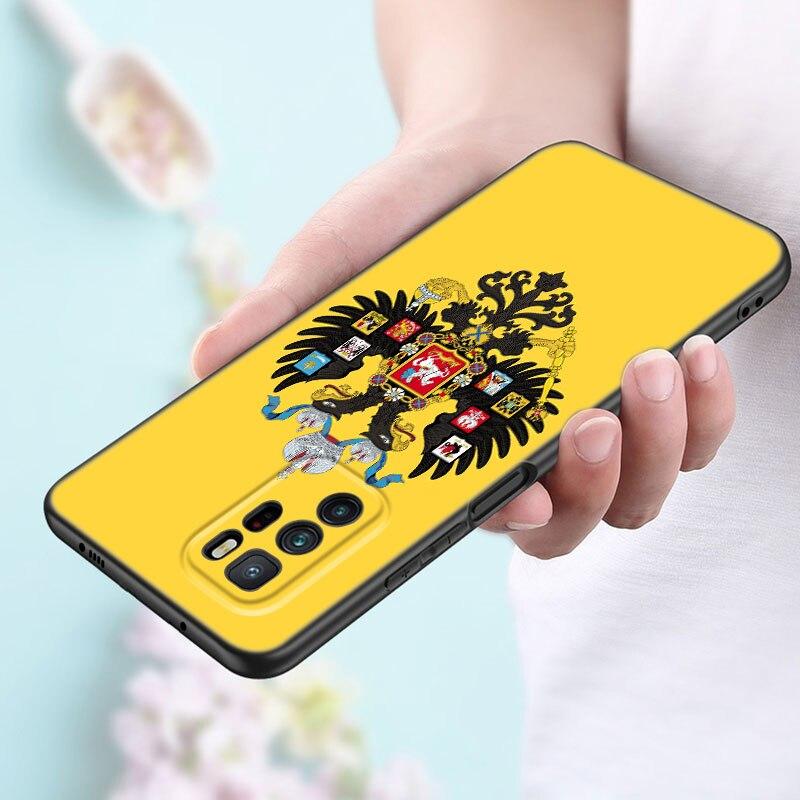 Russia Russian Flags Emblem Phone Case For Xiaomi Redmi Note 11 10 9 8 Pro 11T 5G 10T 10S 9S 9T 9i 9C 9A 8T Soft TPU Black Cover