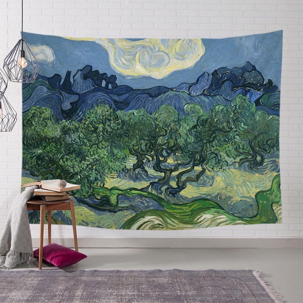 Home Decor Painting Pattern Tapestry Wall Hanging Creative Art Oil  Background Cloth Bedroom