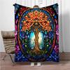 3D Abstract Tree Of Life Flannel Blanket Fluffy Children Sofa Plush Bedspread Throw Lunch Blanket for Sofa Bed Nap Cover Kids