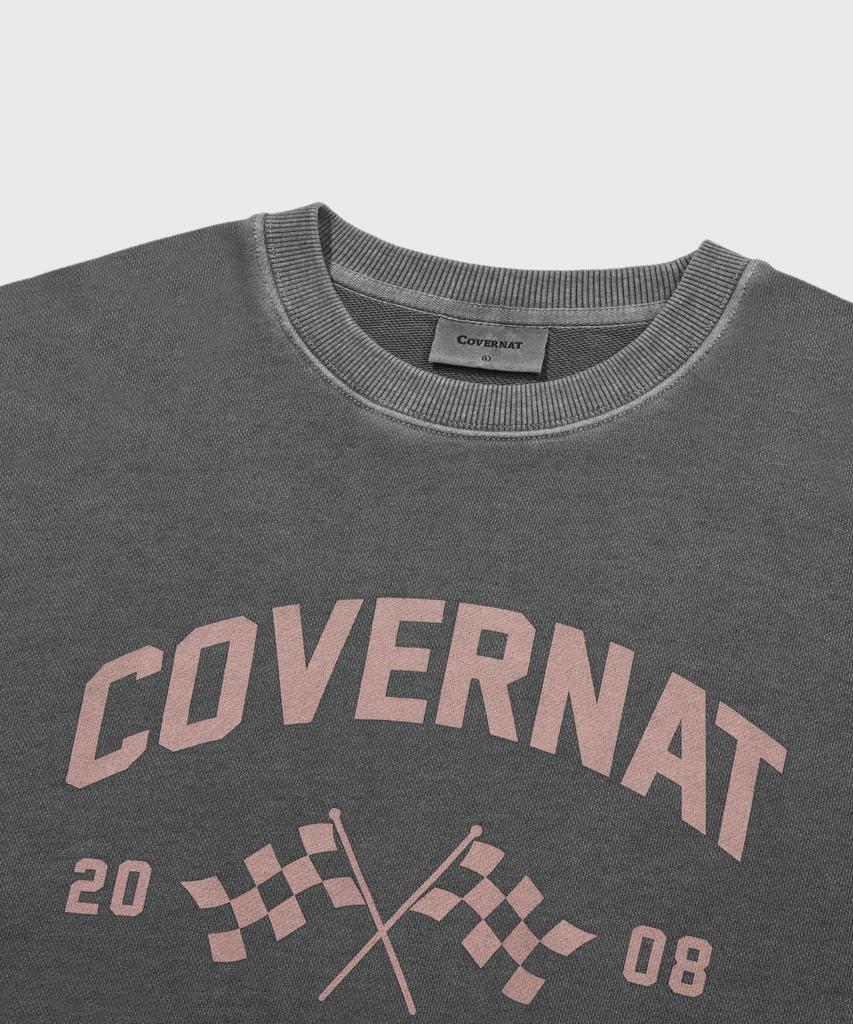 COVERNAT Flag Graphic Pigment Sweatshirt Charcoal