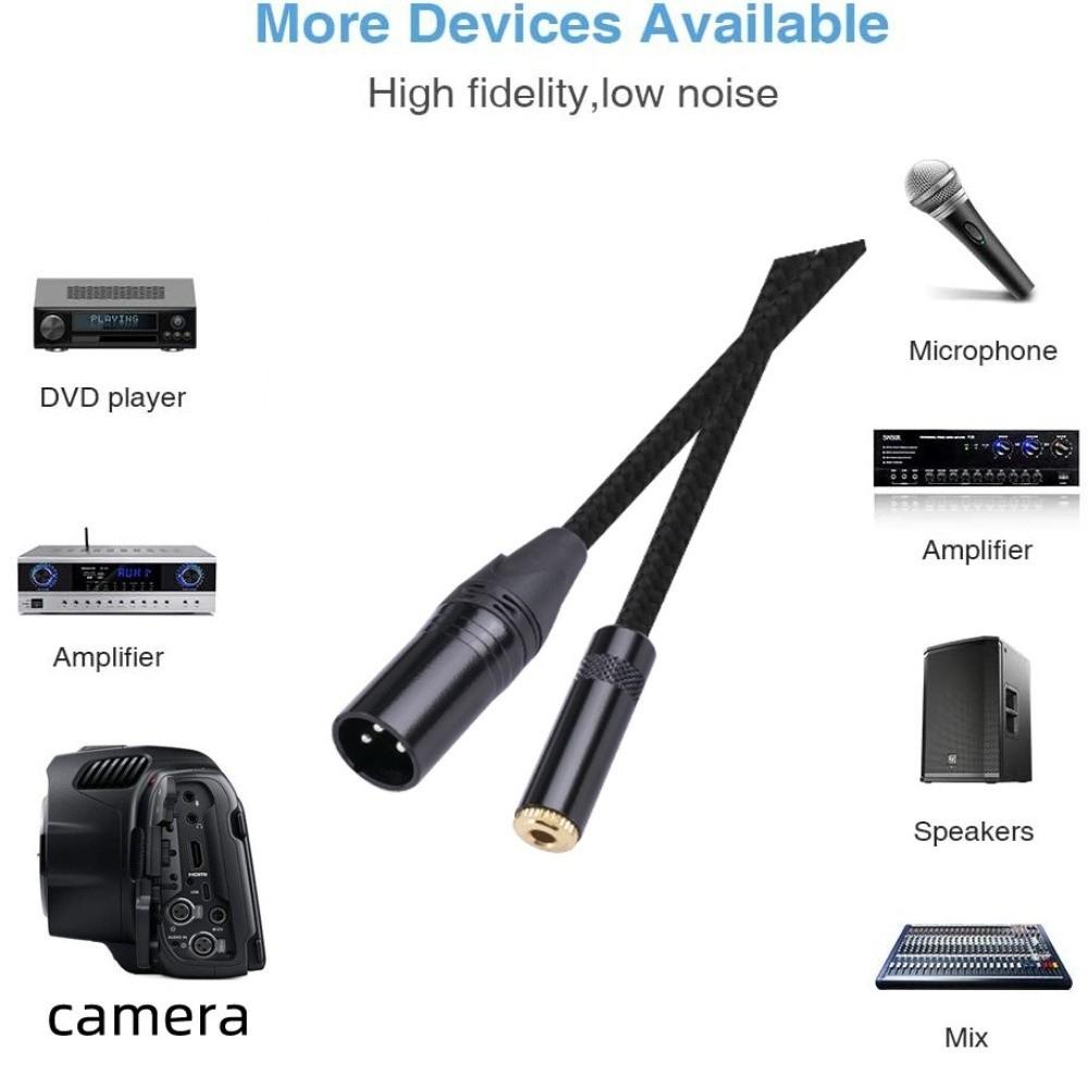 Male To Female Connector 3Pin XLR Male To 3.5mm Female Calbe Nylon Woven Audio Cable  for Mixers
