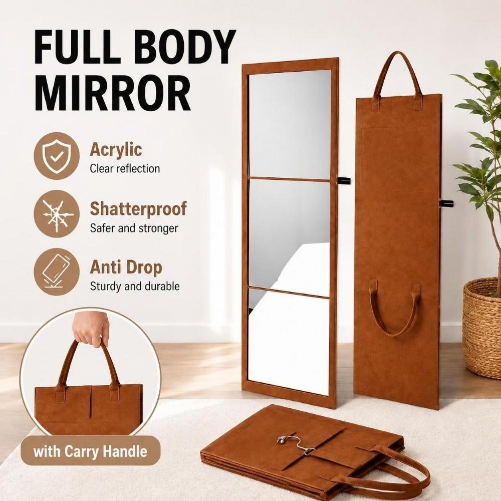 Foldable Travel Mirror Shatterproof Makeup Mirror Makeup Mirror Full Body Mirror Dormitory