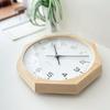 KATOMOKU muku clock 11 Octagonal Natural Wall Clock with Continuous Second Diameter km-94NARC8 Hand, 30.0cm (Radio-controlled)