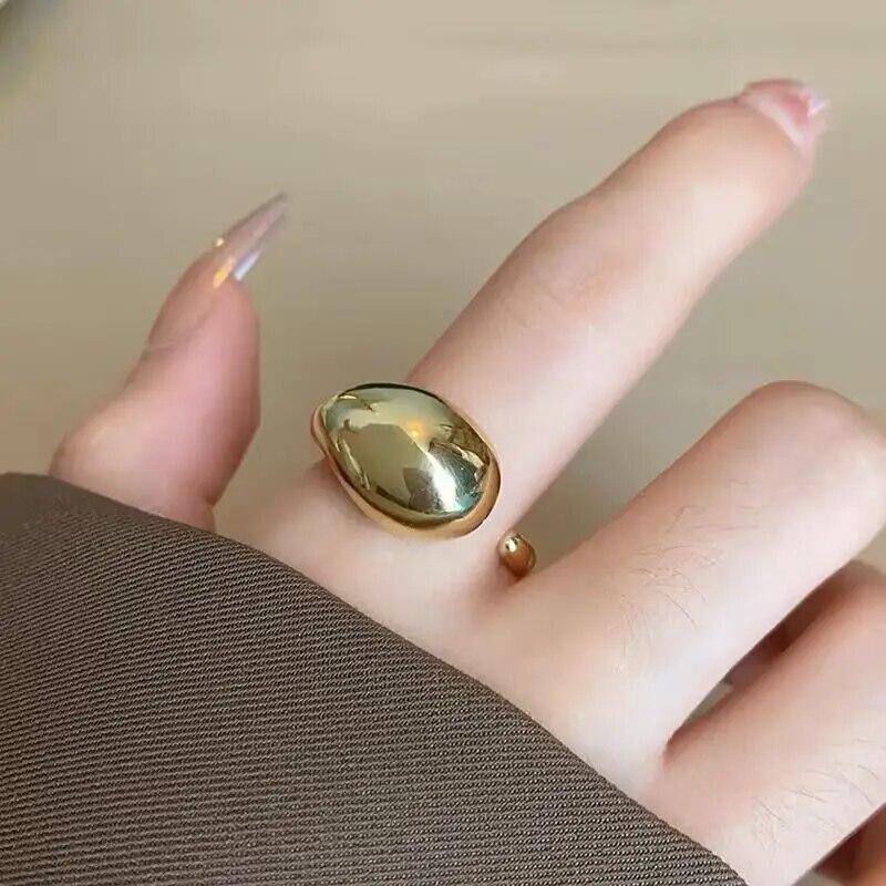 Trendy Water Drop Metal Finger Rings Exaggerated Simple Irregular Open Rings For Women Men Punk Vintage Fashion Party Jewely Gifts