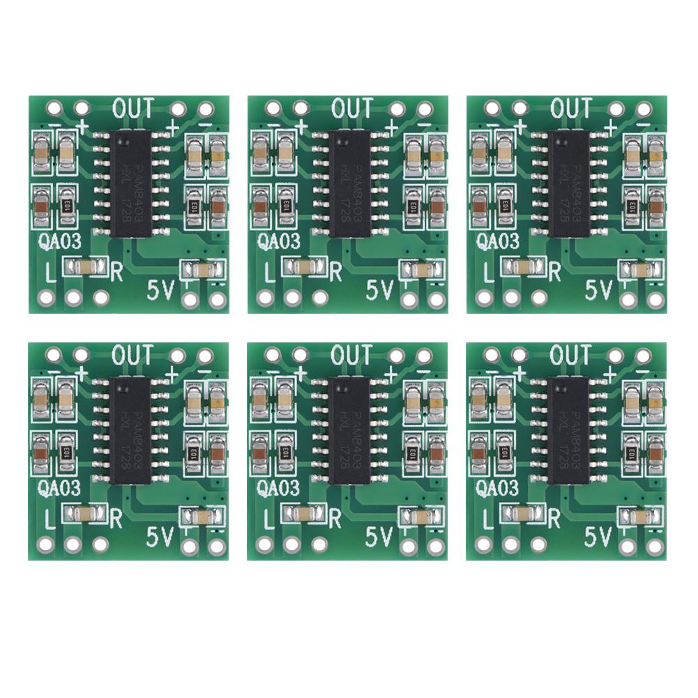 

6 шт. Супермаленький 3 Вт+3 Вт Цифровий аудіопідсилювач класу D Модуль підсилювача потужності 2,5 В5,5 В