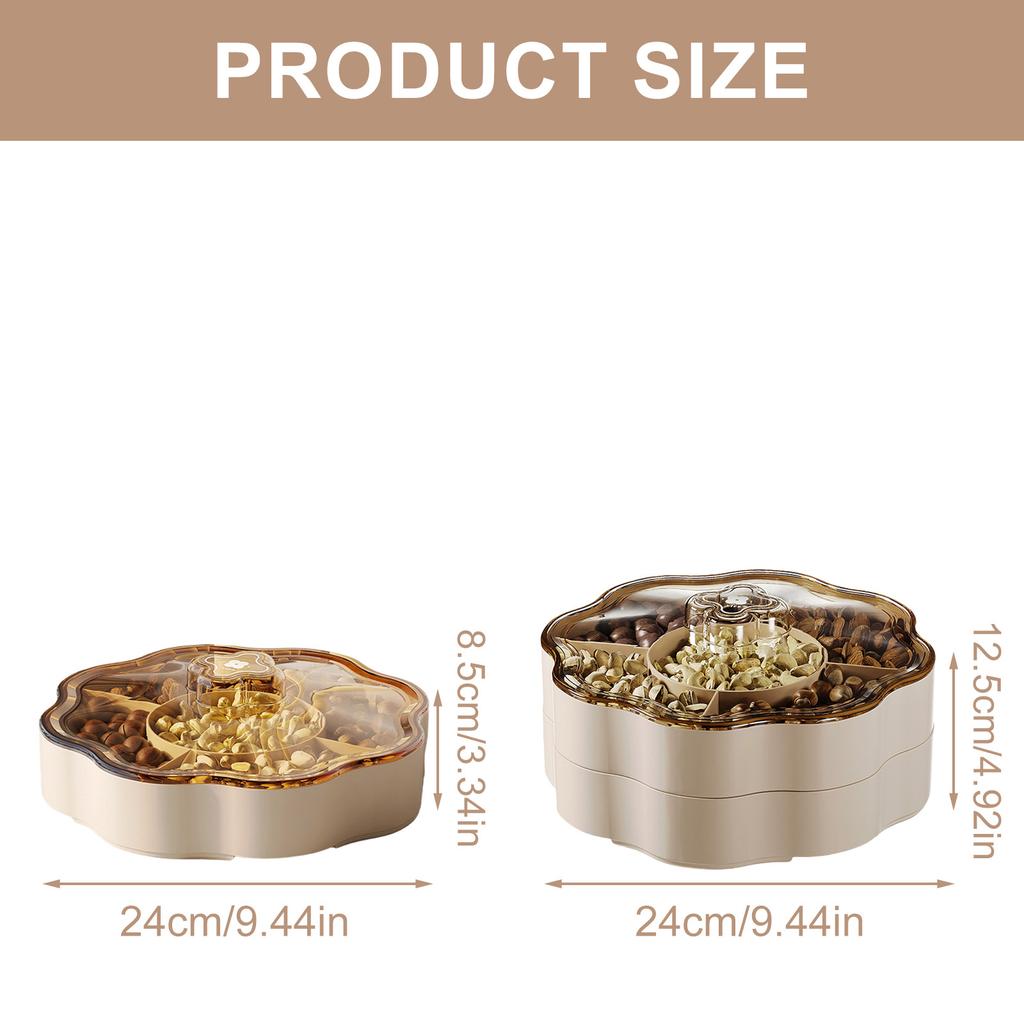 Candy Box Plastic Dry Fruit Container with Cover for Living Room 5 Compartments Snacks Organizer for Household Use
