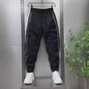 Men's Quick-Dry Summer Stripe Skinny Pants - Breathable, Perforated, Casual Style