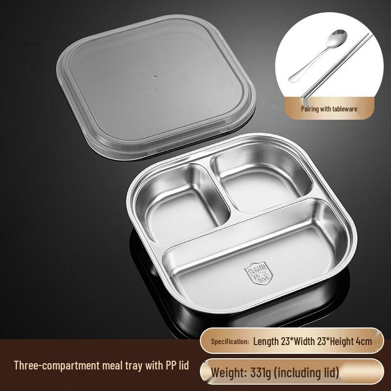 Ruhan 3-Compartment Stainless Steel Lunch Box