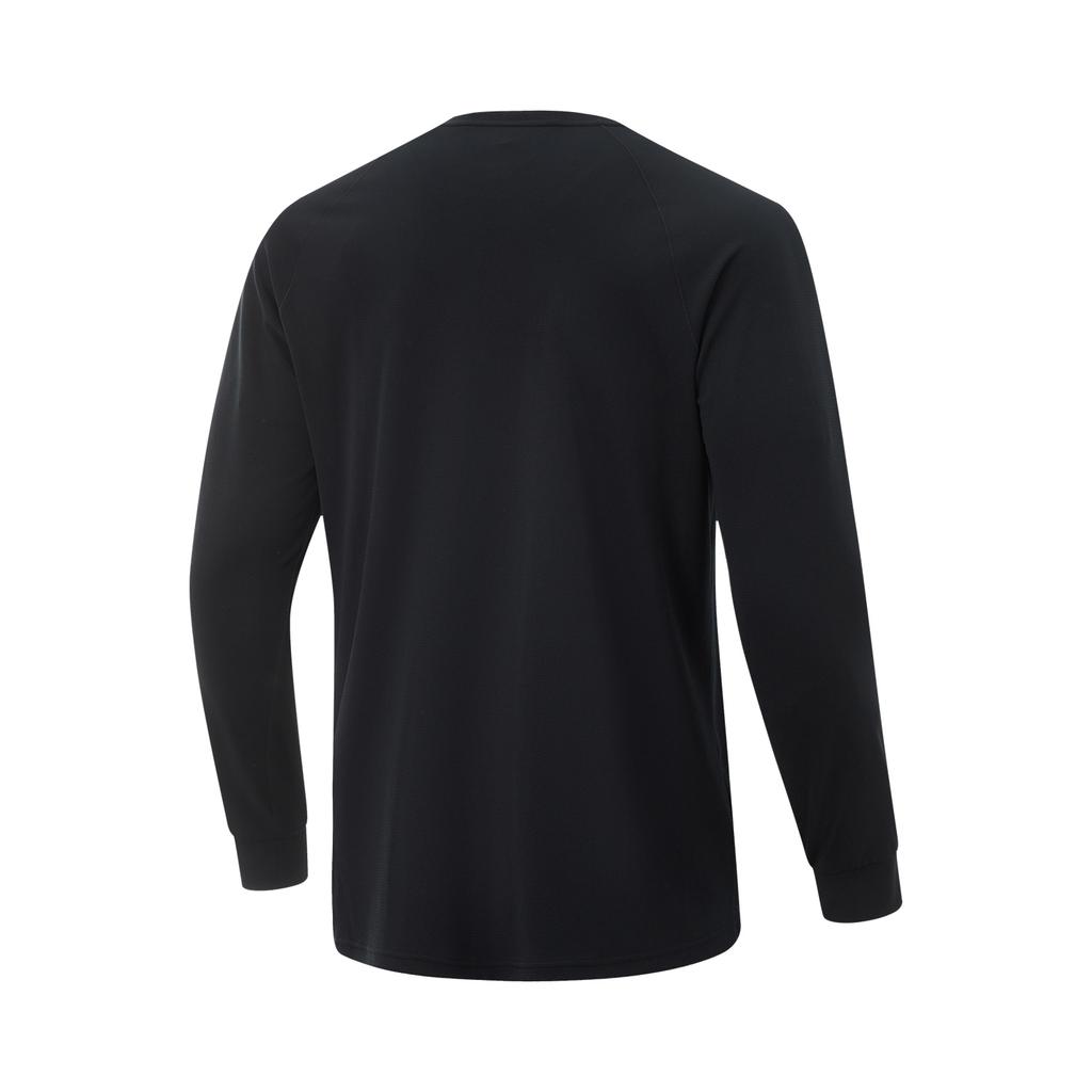 Li-Ning Comfortable Letter Print Versatile Long Sleeve T-Shirt Men Tops Black ATLV065-2