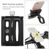 KR01 Aluminium Alloy Mobile Phone Holder Clip Portable Motorcycle Bicycle Fixed BracketBlack