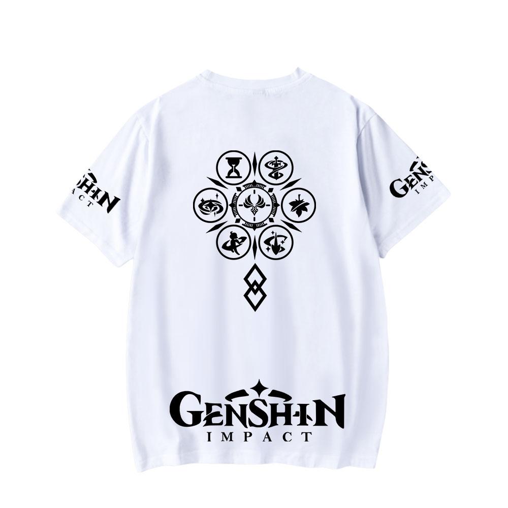 Genshin Impact T Shirt for Men Women Summer Clothing Fitness O Neck Anime Man T-shirt for Male Oversized Men T-shirts Tops