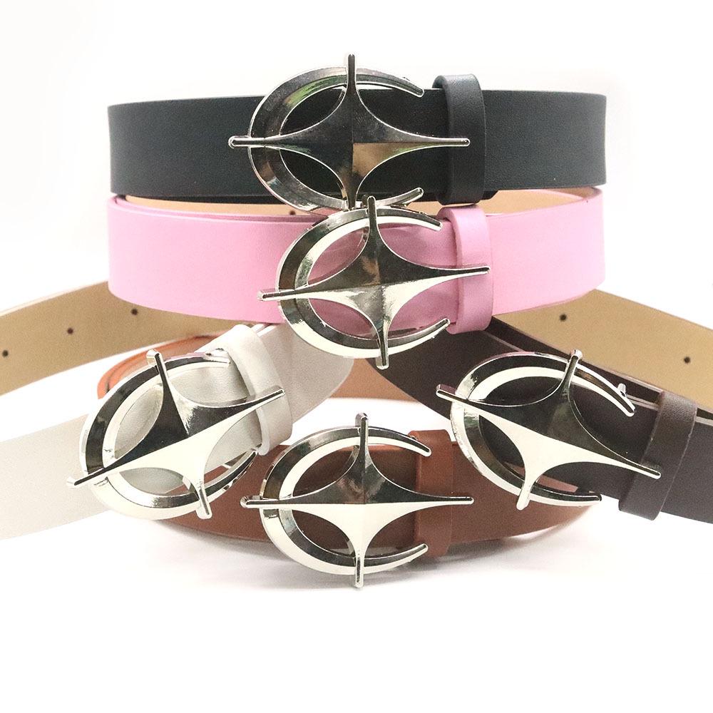 Fashion Crescent Star Buckle Belt for Women - Stylish All-Match Accessory