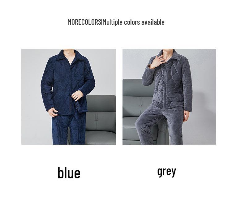 Crystal Velvet Winter Cotton Home Wear Set: Thick Padded Suit for Detention Center Guard