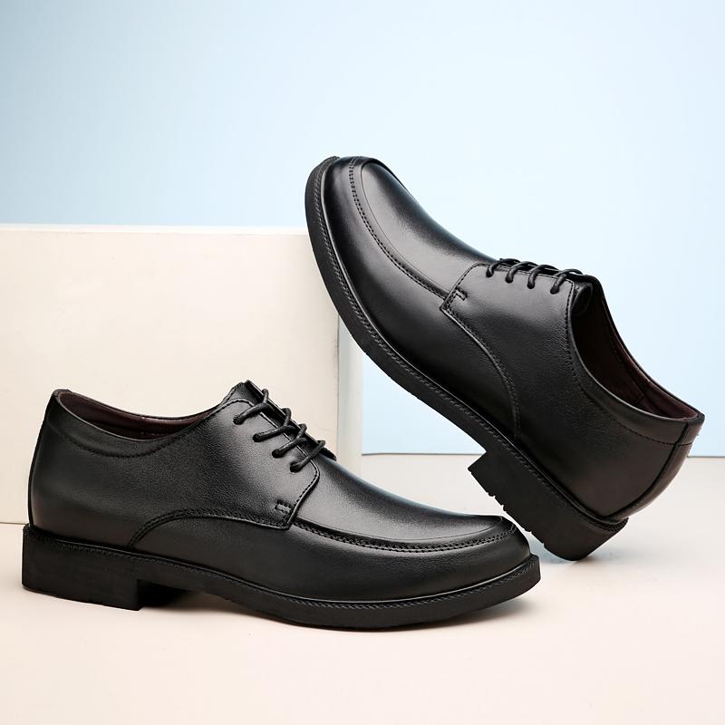 High Quality Genuine Cow Leather Men Dress Shoes Hidden Heel Elevator Shoes 4.5CM Height Increased Shoes For Men Wedding