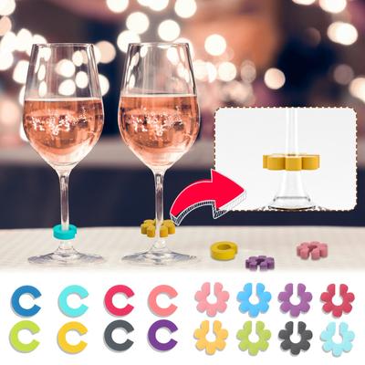 Silicone Wine Glass Label Recognizer Party Practical Products
