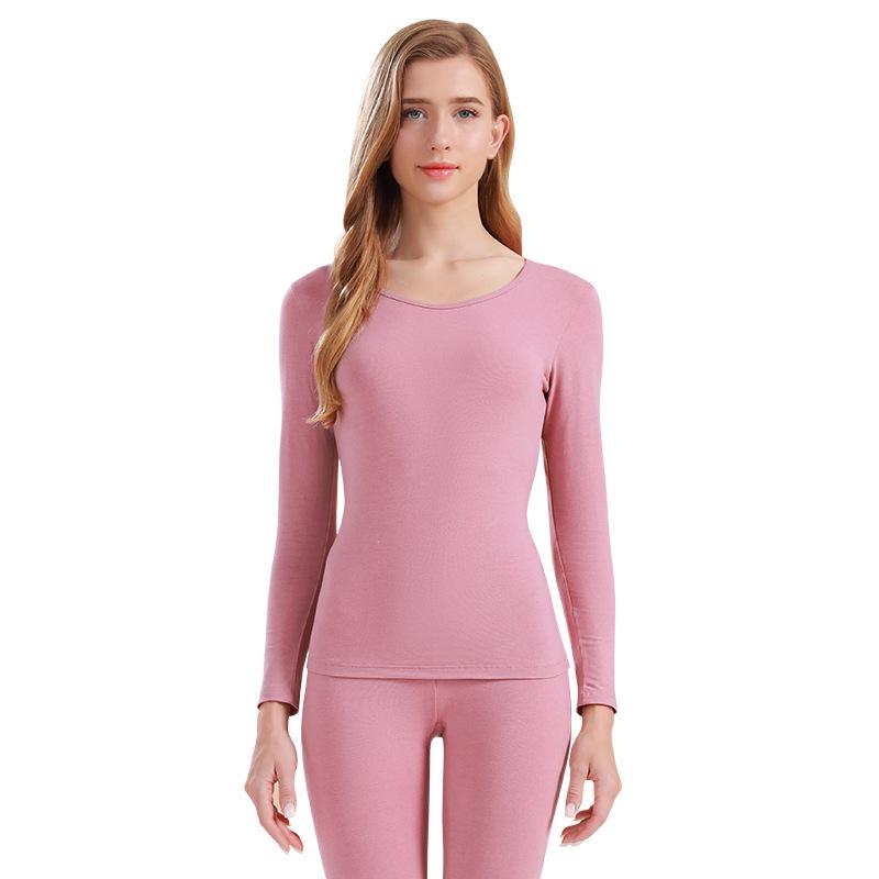 Dames Set van Pure Katoen Lange Onderbroek & Trui - Effen Kleur, Lichtgewicht, Warme Basislaag voor Herfst/Winter