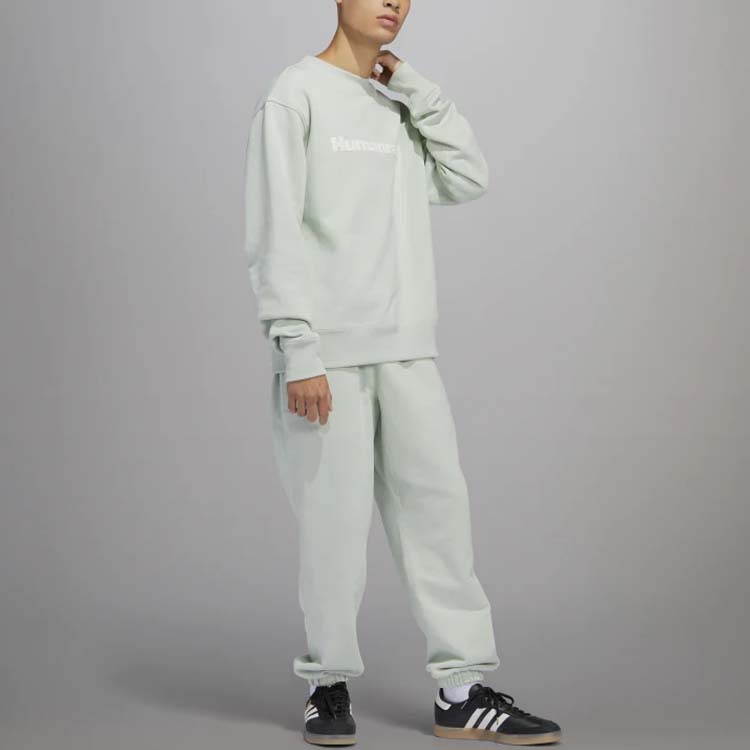 Adidas Originals Trefoil x Pharrell Williams Logo Crew Neck Sweatshirt Unisex Tops Green HS4829