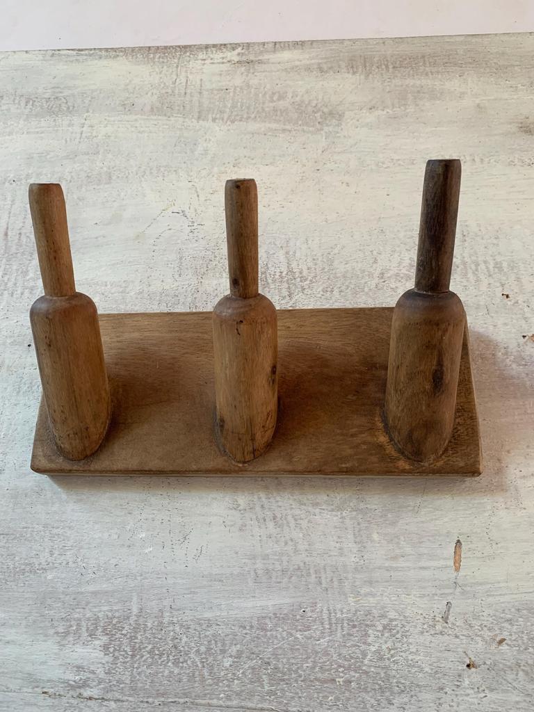 Solid Wood Wall Mounted Coat Rack: Retro Entryway Organizer