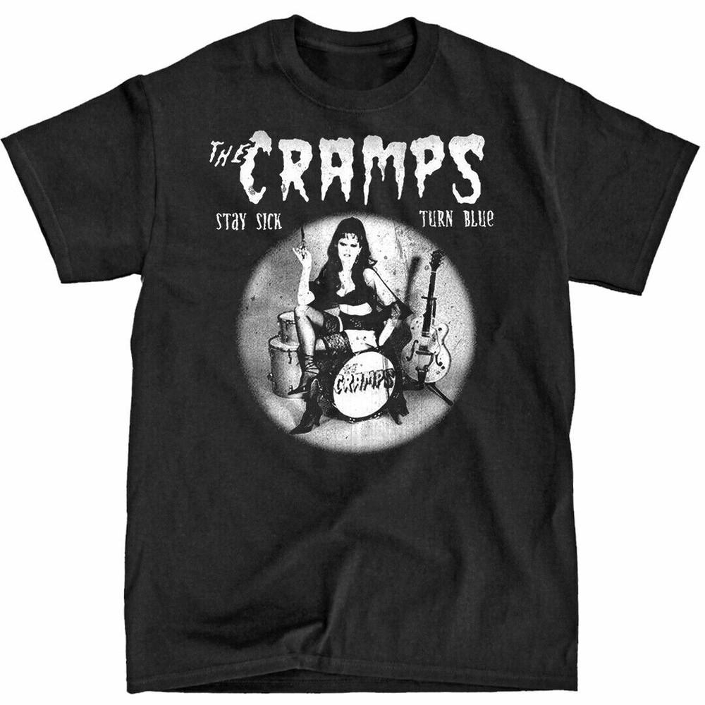 Vtg The Cramps Stay Sick Turn Blue Cotton Black All Size T Shirt For Men EL036 Unisex T-Shirt S
