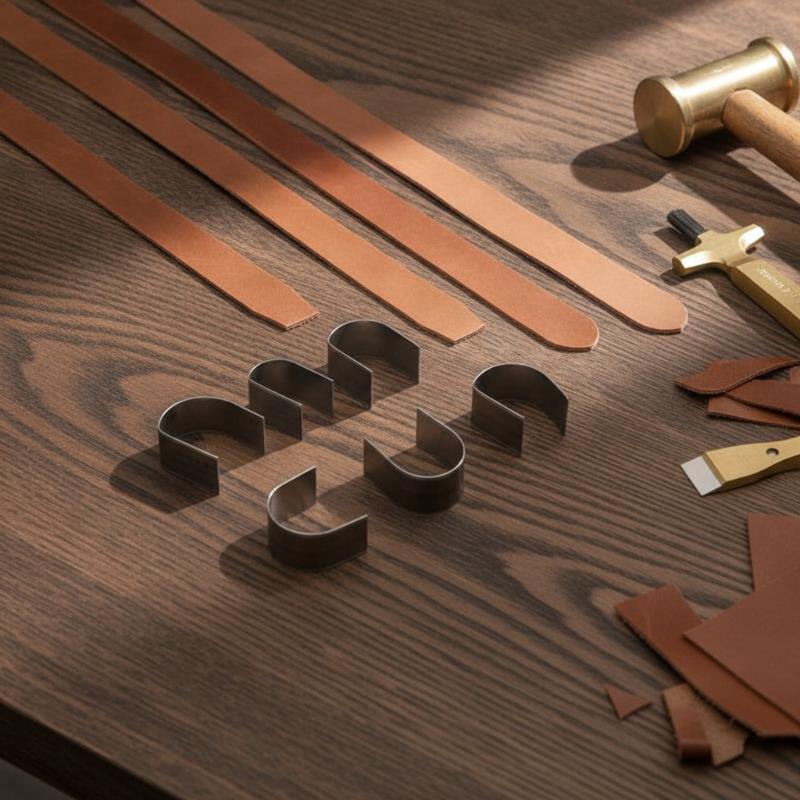 18 Pcs Leather Belt Punch Chisel Cutter Mold Cutting Dies For Diy Handbags Belts Straps Includes V Square Round Shapes