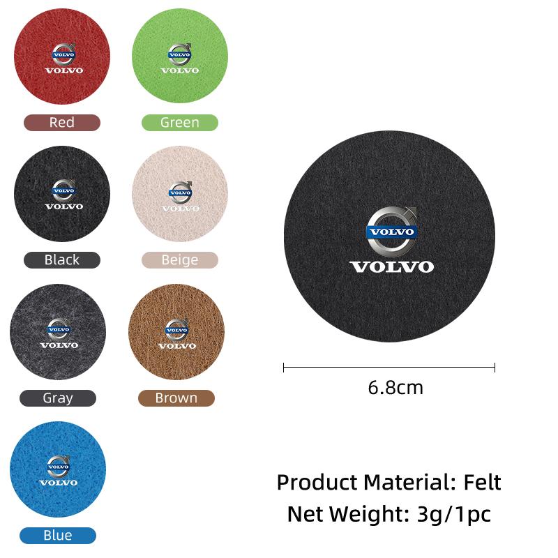 cujgl8 2PCS Car Felt Material Coasters Water Cup Holder Mat Trimmmable For Volvo AWD C30 C70 S60 S80 V60 V70 V90 XC40 XC60 XC70 XC90