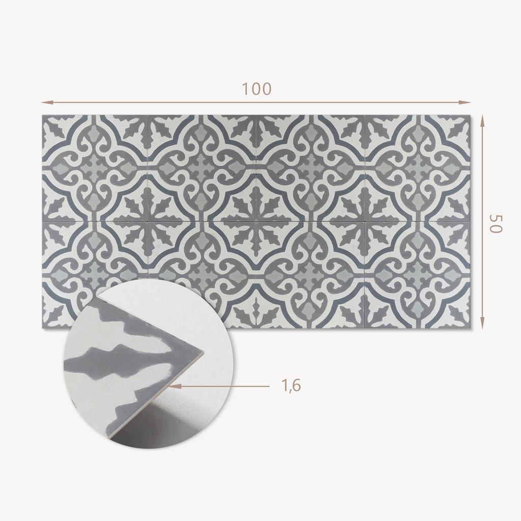 Dekoracyjny Panel Winylowy Na Ścianę Z Nadrukiem 100X50 Cm Wzór Mozaiki Z Ornamentami