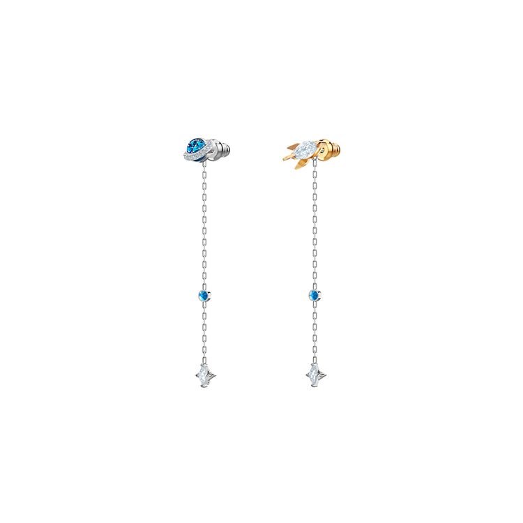 

Swarovski Fashionable Cute Space UFO Earrings Rocket Women earrings Silver 5447696 Blue, Gold, Silver,F