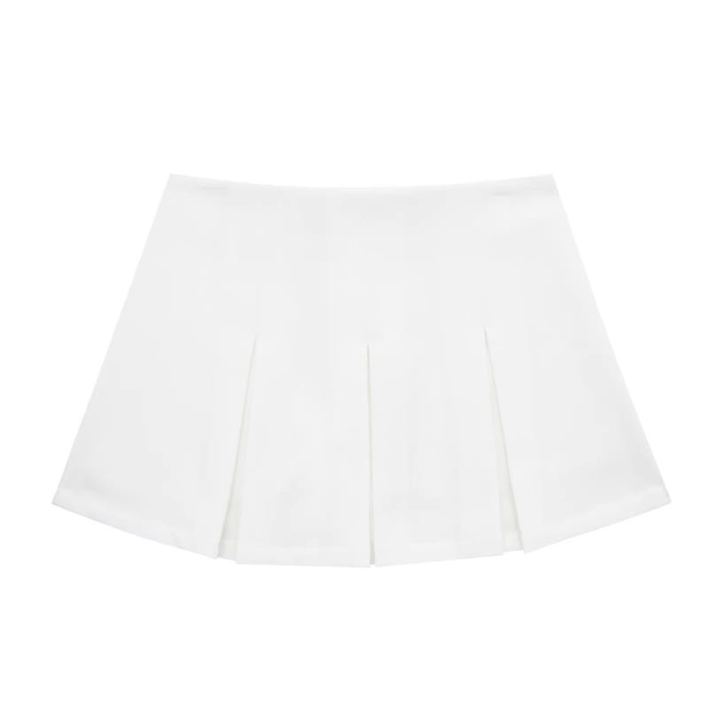Za Spring New Arrivals Women's Clothing Zr European and American Style Fashion High Waist Slimming Wide Pleated Skirt Mini Skirt 7385524