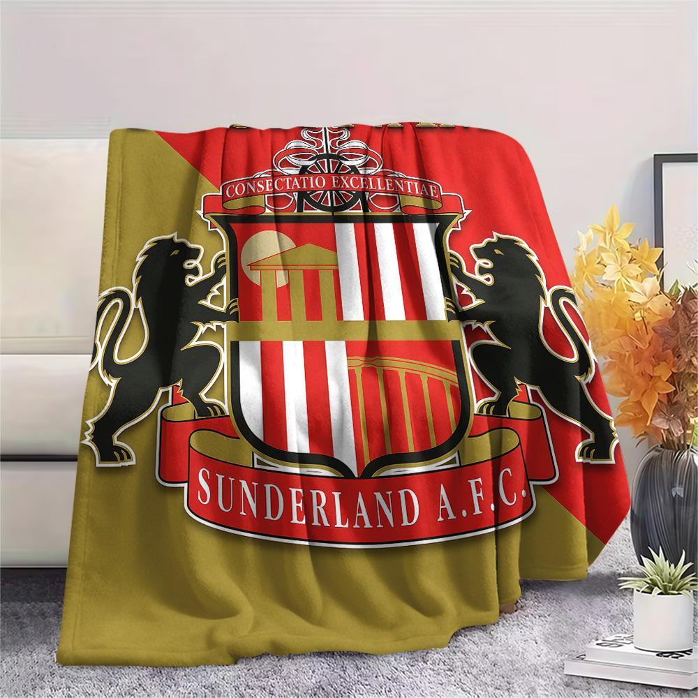 1PC Custom Name Sunderland AFC Patterned Flannel Blanket Suitable For All Seasons for Home Decor Warmth and Comfort Gifts Holiday Present -HE219
