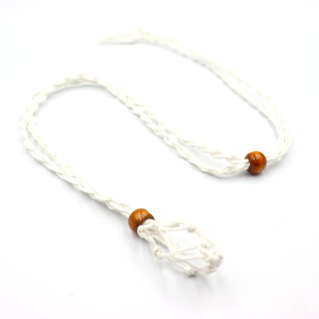 Adjustable Woven Natural Stone Net Necklace Pendant