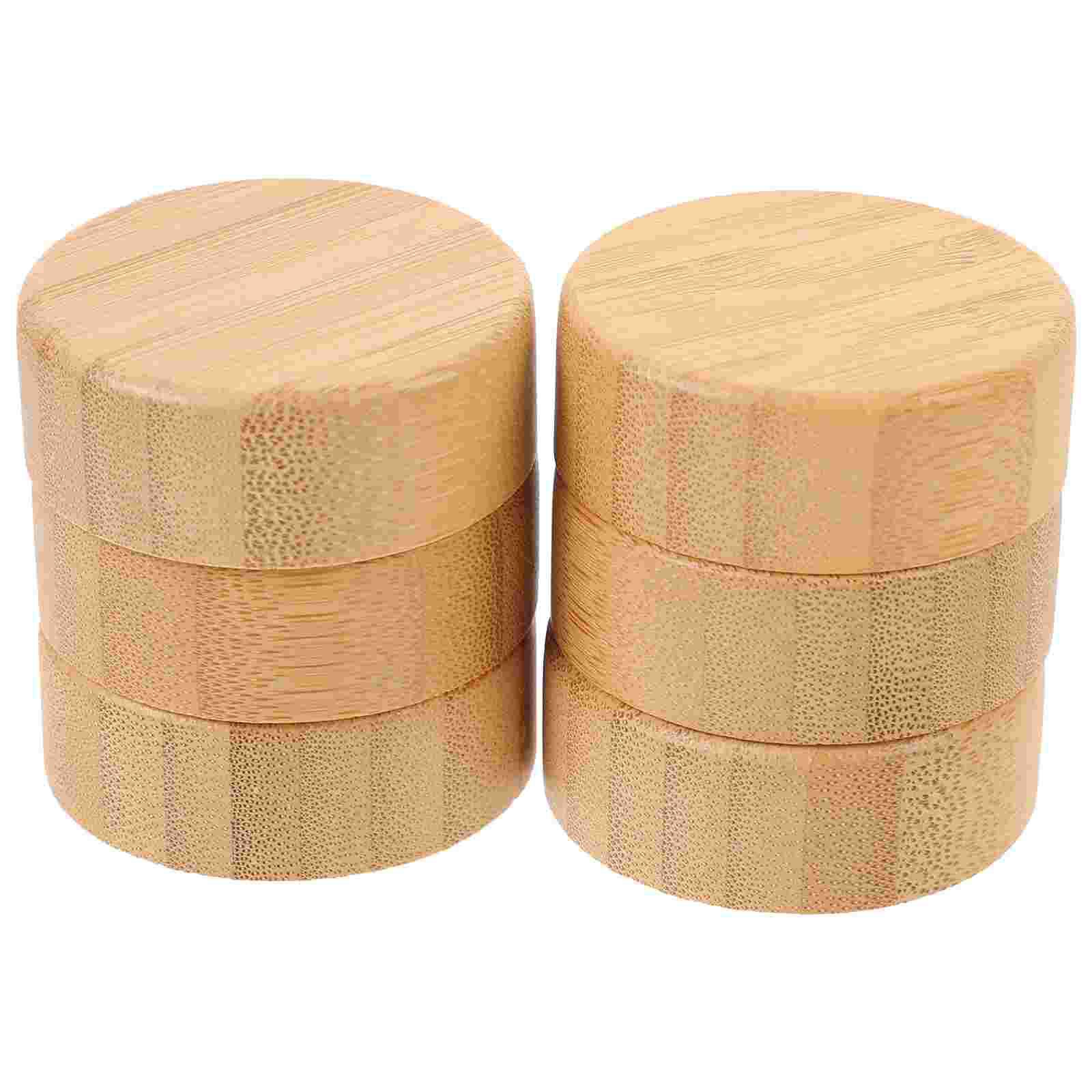 

6 Pcs Seasoning Bottle Cap Reusable Replacement Caps Glass Jar with Cover Pepper Leak-proof Bamboo Lids