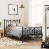Metal Bed Frame with Headboard and Footboard Black 75 X 190 Cm