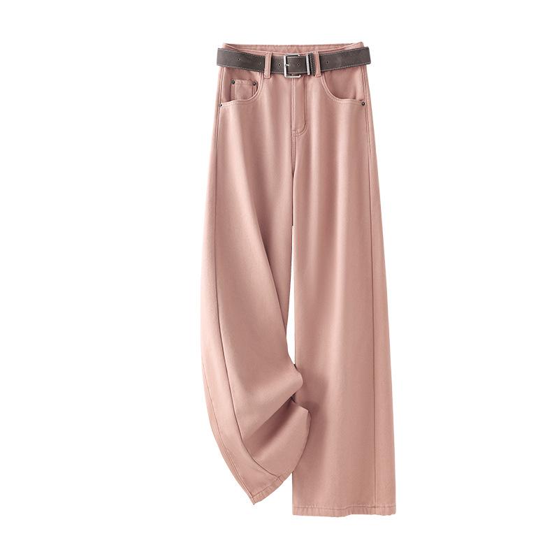 

Women’s Straight Leg Wide Denim Pants with Plus Velvet - Spring 2025 Style, Autumn/Winter Trend 30