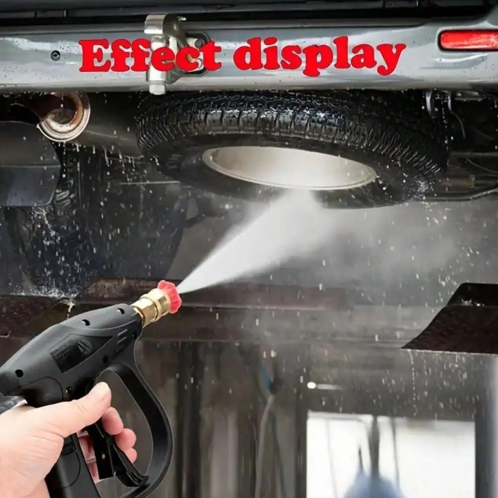 High-Pressure Fan-Shaped Car Wash Water Gun – Aluminum Core, Quick Connect, 5-Color Nozzle, for Car Cleaning