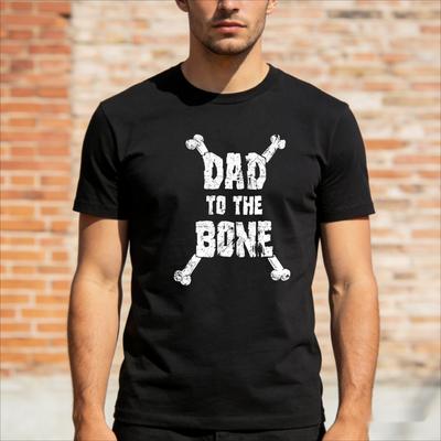 Distressed Crossed Bone Dad To The Bone Graphic TShirt Funny Fathers Day Cool Tee Men Casual Daily Life Cotton Short Sleeve -...