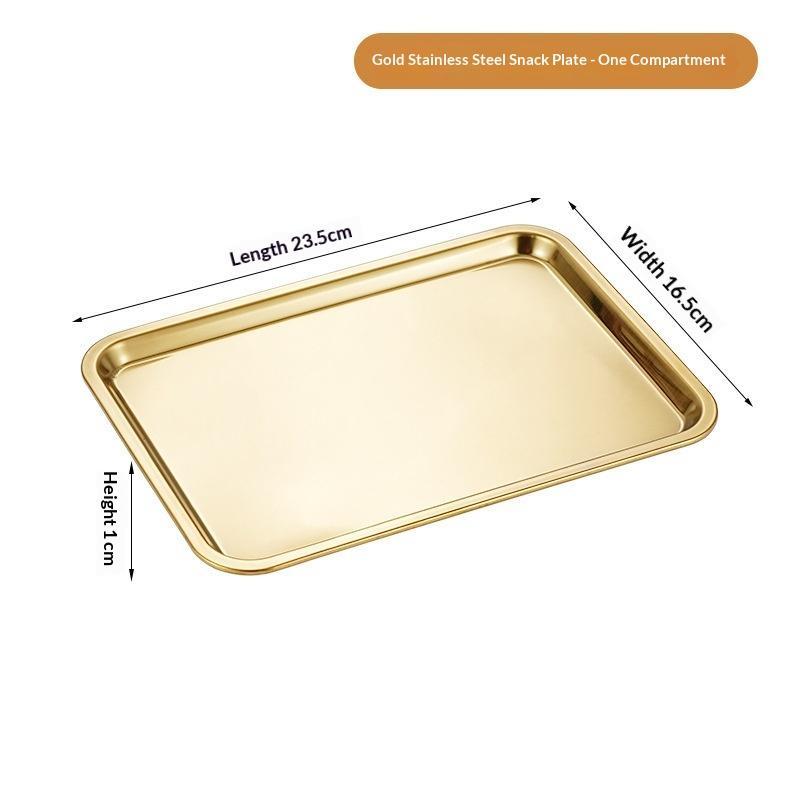 Lightweight Stainless Steel Snack Plate Reusable Food Safe Portable Dish for Travel Camping Picnic BBQ Home Meals