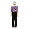 S-XXL Women Alzheimer Elderly Anti-Strip Adaptive Printed Jumpsuit V Neck 3/4 Sleeve Wide Leg Back Zipper Nursing Rompers for Special Needs