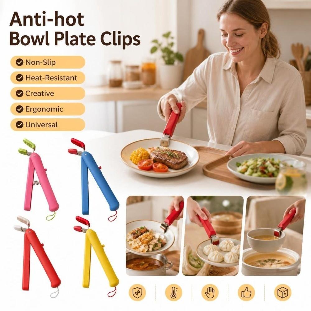 Non-Slip Anti-hot Bowl Plate Clips Creative Hot Bowl Gripper Anti Scalding Clip Food Preparation