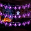 Halloween String Lights - AIMOONSA - Purple Bat String Lights 20 LED - 3 M - Battery Operated - Timer