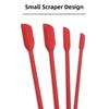 4 st/set Värmetåligt Mini Silikonspatelset Långt Handtag Säker Gummispatel Återanvändbar Livsmedelsgodkänd Syltburkskrapa