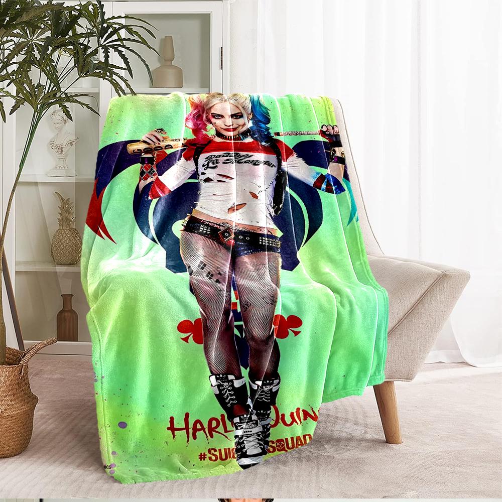 Harley Quinn Theme Printed Blanket - Perfect for Couch, Bed, Travel & Outdoor Use | Machine Washable, Cozy & Durable.