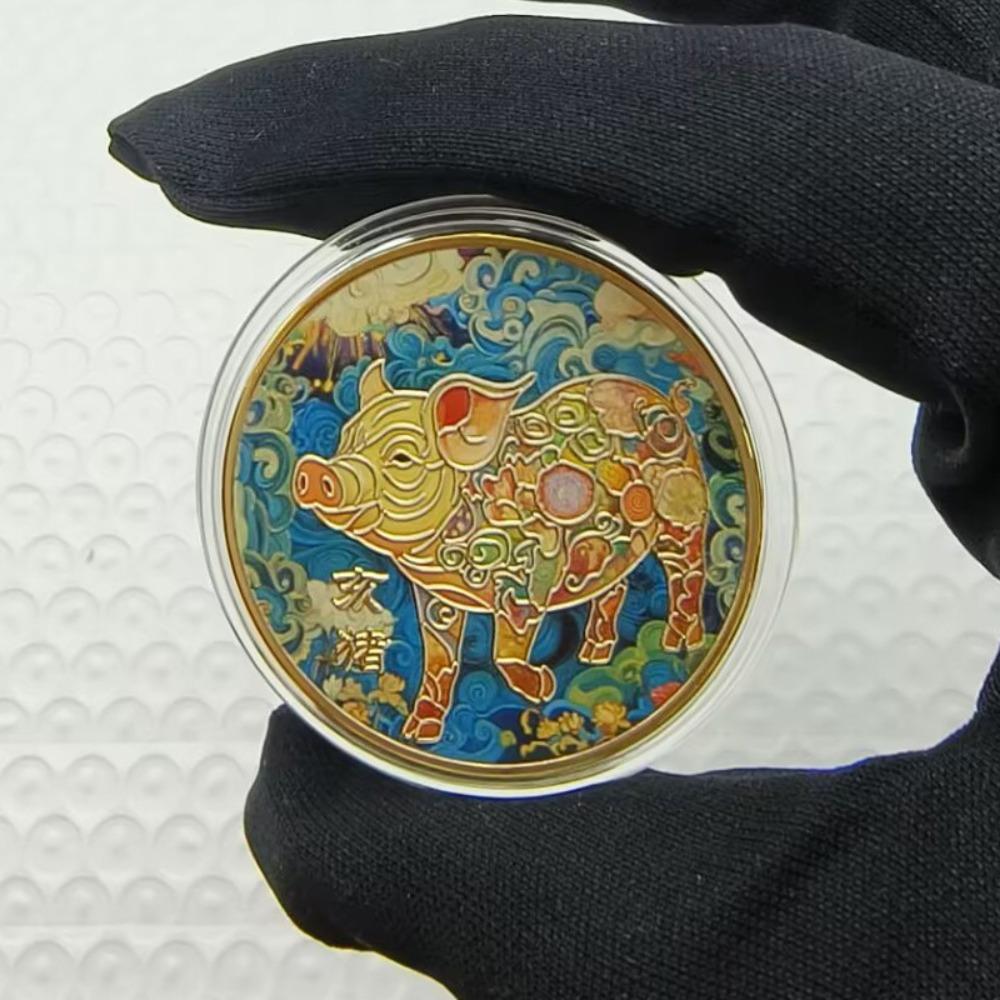 Colorful Zodiac Commemorative Medals, 12 pieces, Cartoon Zodiac Coins, Small Gifts, Random Gifts, Christmas gift, Stocking stuffers