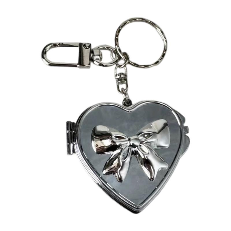 Lovely Bowknot Love Heart Charm Pendant Portable and Sturdy Acrylics Alloy Keychain Accessory for Fashionable Women
