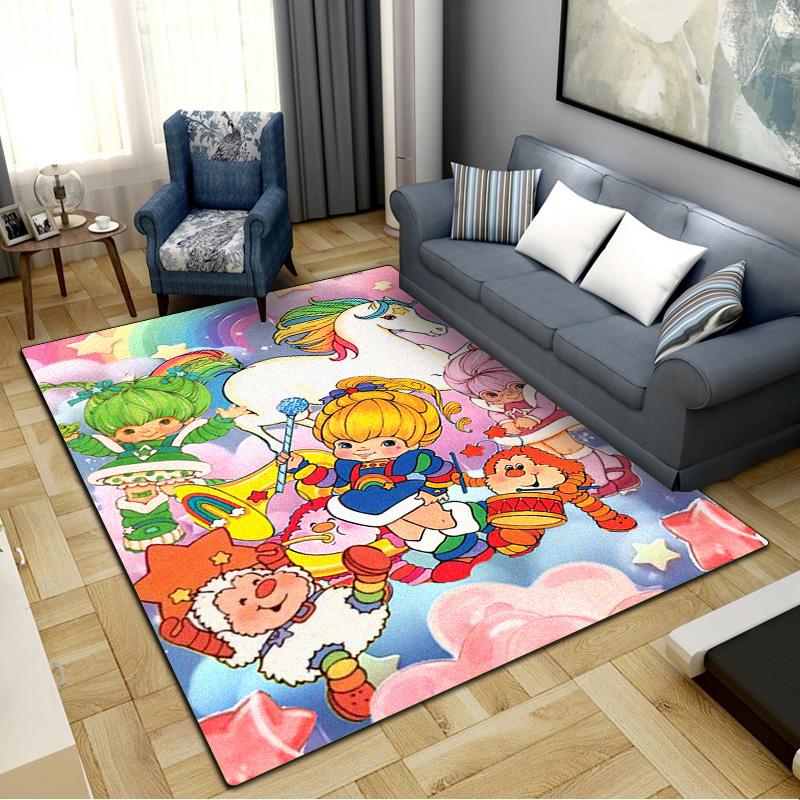 Rainbow Brite Carpet Rug for Living Room Bedroom Home Sofa Decoration,Kids play Non-slip Floor Mat