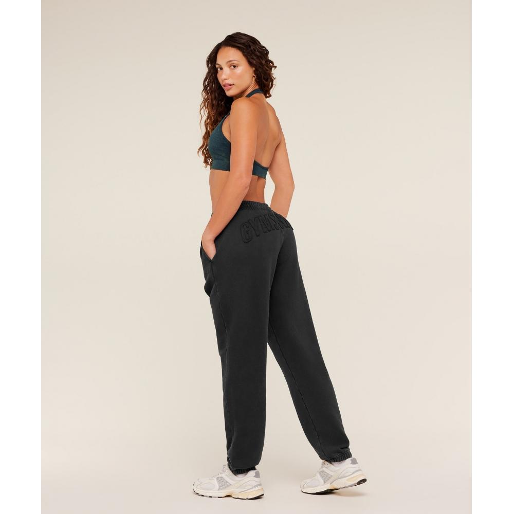 Gymshark Power Washed Cuff Joggers Black B5c8o Bb4v