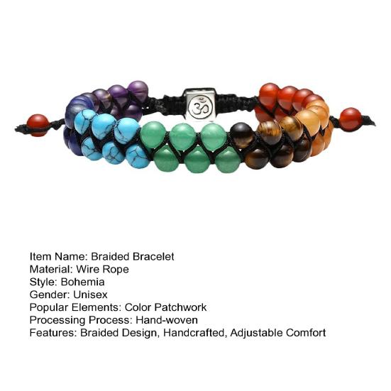 Braided Bracelet Bohemia Style Colorful Handmade Design Adjustable Size Bracelet Symbolic Meaning Wristband