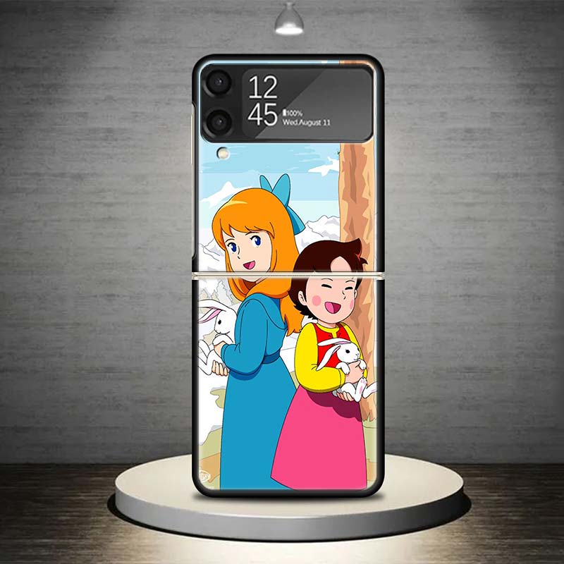 Heidi Cute Cartoon Phone Case For Samsung Galaxy Z Flip 7 6 5 4 3 5G Shockproof Cover Z Flip7 Flip6 ZFlip5 Flip3 Flip4 Luxury Sh