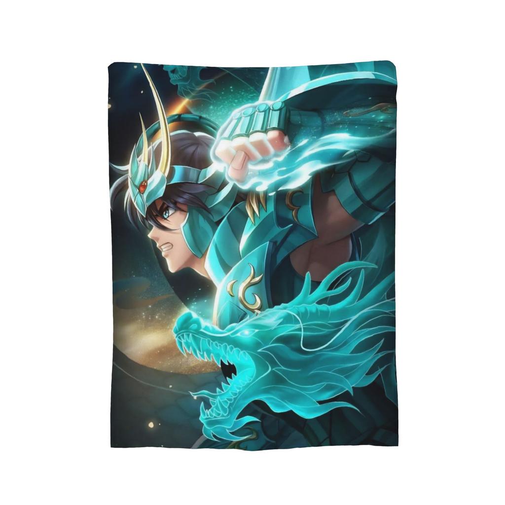 Saints Seiyas Anime Plush Blanket Knights of the Zodiac Awesome Throw Blankets for Sofa Bedding Lounge 150*125cm Bedspread,