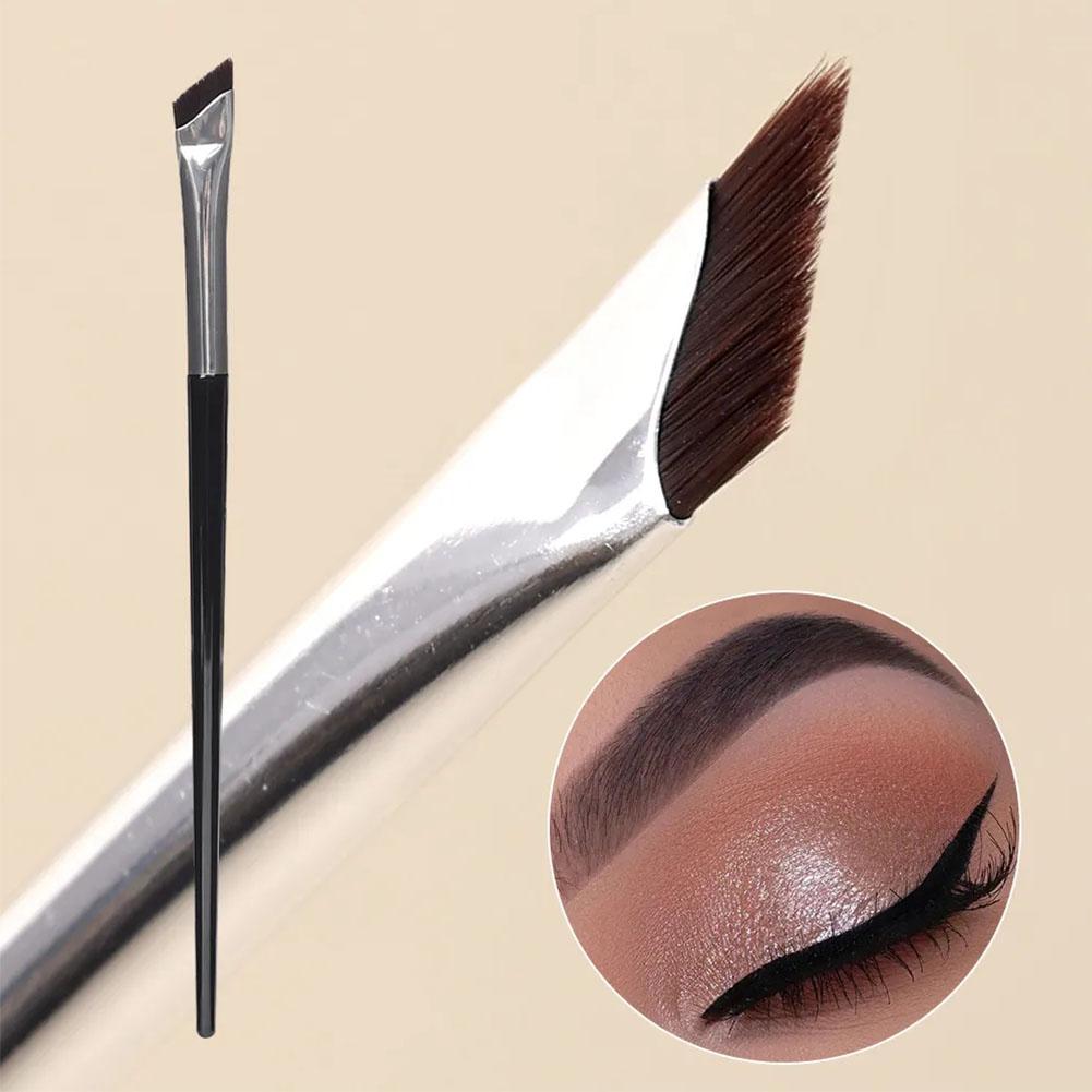 Ultra Thin Fine Angle Flat Diagonal Eyebrow Brush Silky Bristles Slender Brush Head Strong Powder Grip For Professional Beginner
