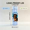 1PC Dog With Headphones Music Print 750ml Color Plastic Sports Water Bottle Leakproof Flip Straw Lid Suitable for Sports Office Home Use